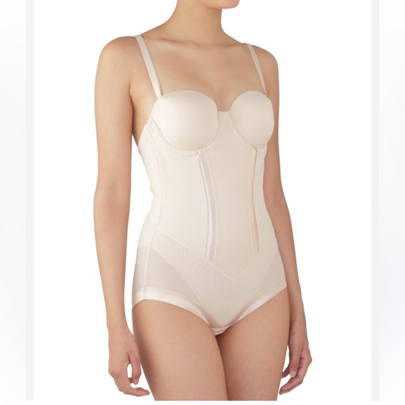 Flexees beige Cream Bustier Bodysuit shaping compression shaper 36 B corset - Picture 1 of 8